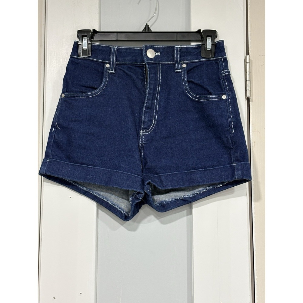 Denim 91 Cotton on High Classic Women Short size 4 High rise Cuff Dark Wash